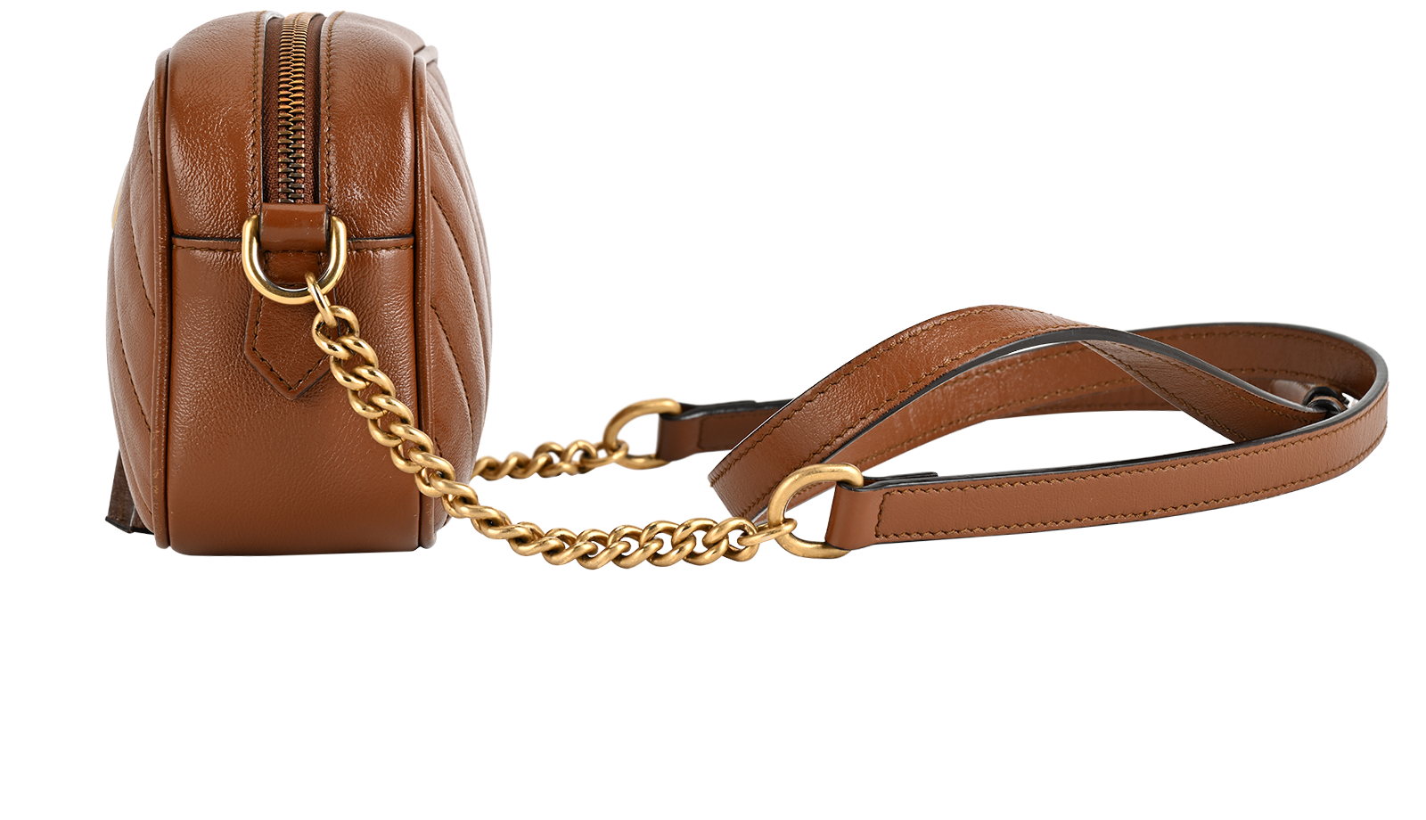 Small GG Marmont, &pound;795, Handbags, Brown, Leather, Bottom view